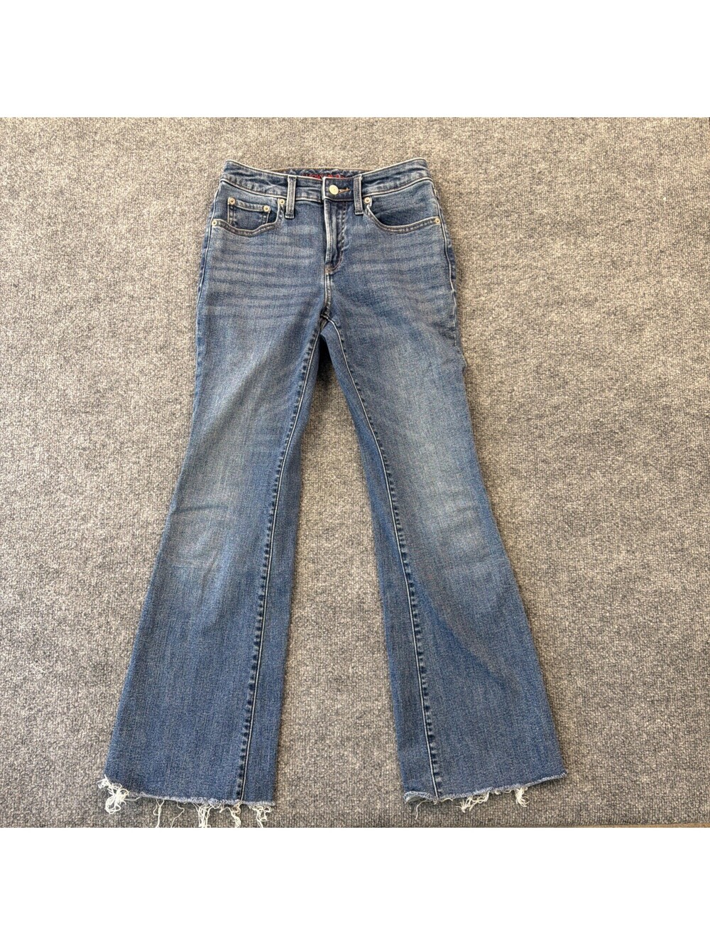 Lucky Brand Size 26 High Rise Lucky Curvy Flare Regular Women’s Jeans Frayed Hem
